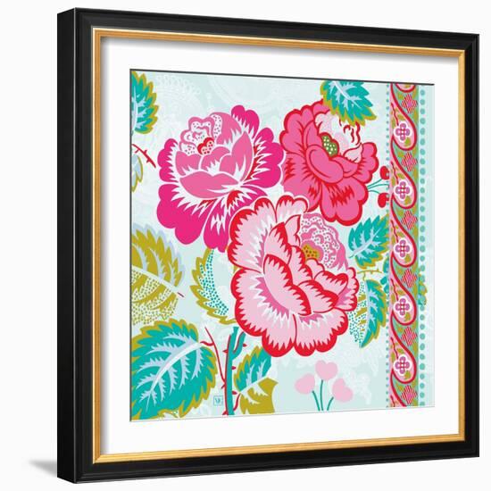 Rosey Florals-Violet Leclaire-Framed Art Print