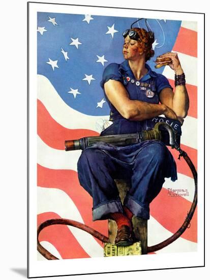"Rosie the Riveter", May 29,1943-Norman Rockwell-Mounted Print