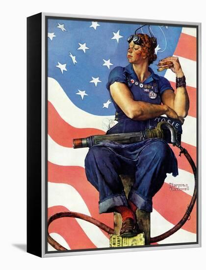 "Rosie the Riveter", May 29,1943-Norman Rockwell-Framed Premier Image Canvas