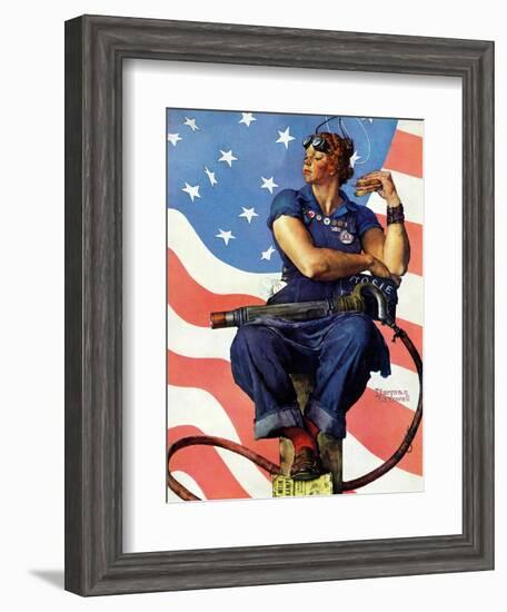 "Rosie the Riveter", May 29,1943-Norman Rockwell-Framed Giclee Print