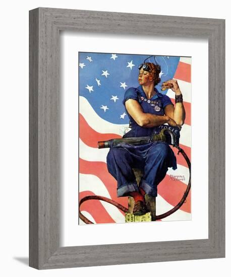 "Rosie the Riveter", May 29,1943-Norman Rockwell-Framed Giclee Print