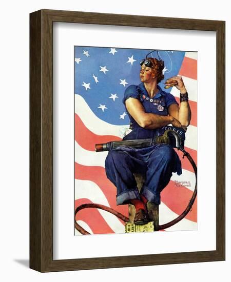 "Rosie the Riveter", May 29,1943-Norman Rockwell-Framed Giclee Print