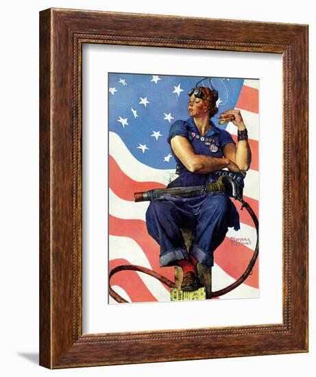 "Rosie the Riveter", May 29,1943-Norman Rockwell-Framed Giclee Print