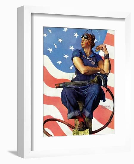 "Rosie the Riveter", May 29,1943-Norman Rockwell-Framed Giclee Print