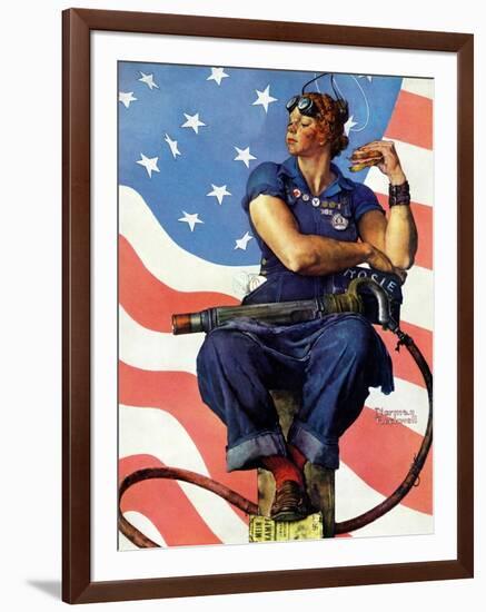 "Rosie the Riveter", May 29,1943-Norman Rockwell-Framed Premium Giclee Print