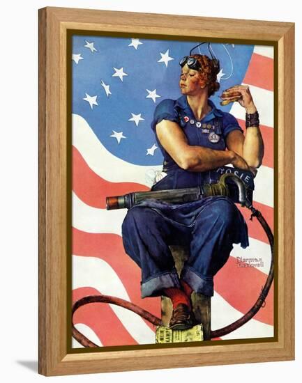 "Rosie the Riveter", May 29,1943-Norman Rockwell-Framed Premier Image Canvas