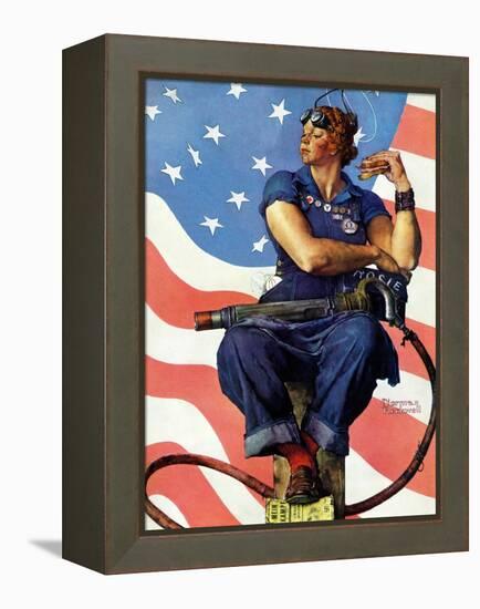 "Rosie the Riveter", May 29,1943-Norman Rockwell-Framed Premier Image Canvas