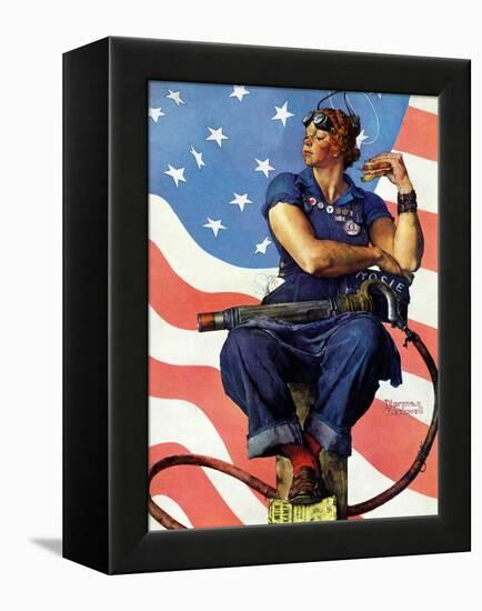 "Rosie the Riveter", May 29,1943-Norman Rockwell-Framed Premier Image Canvas