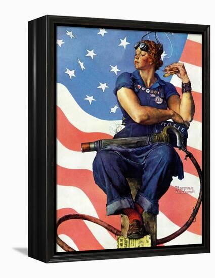 "Rosie the Riveter", May 29,1943-Norman Rockwell-Framed Premier Image Canvas