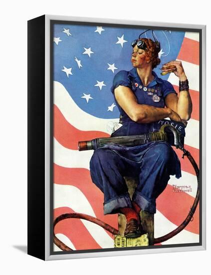 "Rosie the Riveter", May 29,1943-Norman Rockwell-Framed Premier Image Canvas