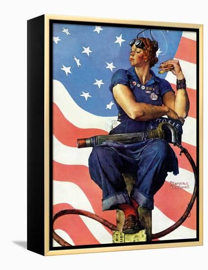 "Rosie the Riveter", May 29,1943-Norman Rockwell-Framed Premier Image Canvas