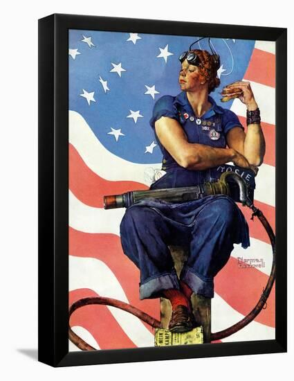 "Rosie the Riveter", May 29,1943-Norman Rockwell-Framed Premier Image Canvas