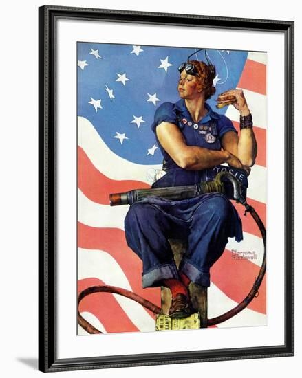 "Rosie the Riveter", May 29,1943-Norman Rockwell-Framed Giclee Print