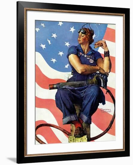 "Rosie the Riveter", May 29,1943-Norman Rockwell-Framed Giclee Print