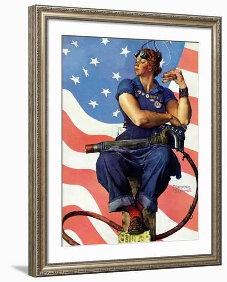 "Rosie the Riveter", May 29,1943-Norman Rockwell-Framed Giclee Print