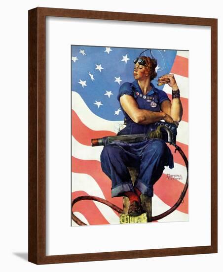 "Rosie the Riveter", May 29,1943-Norman Rockwell-Framed Giclee Print