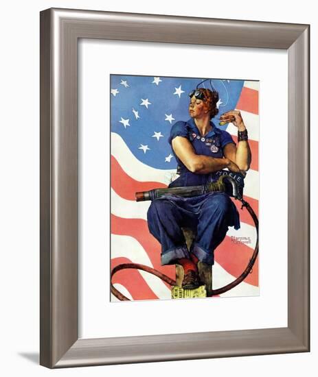 "Rosie the Riveter", May 29,1943-Norman Rockwell-Framed Giclee Print