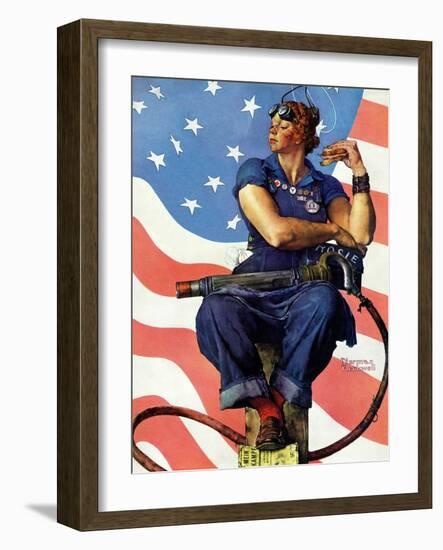 "Rosie the Riveter", May 29,1943-Norman Rockwell-Framed Giclee Print