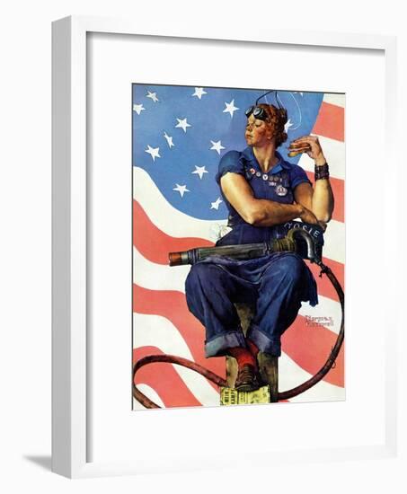 "Rosie the Riveter", May 29,1943-Norman Rockwell-Framed Giclee Print