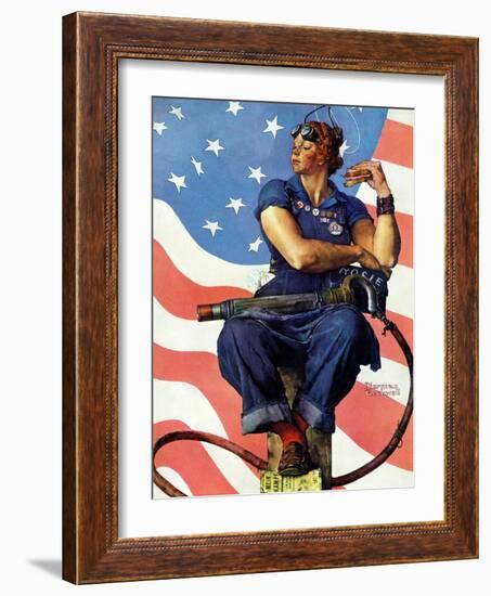 "Rosie the Riveter", May 29,1943-Norman Rockwell-Framed Giclee Print