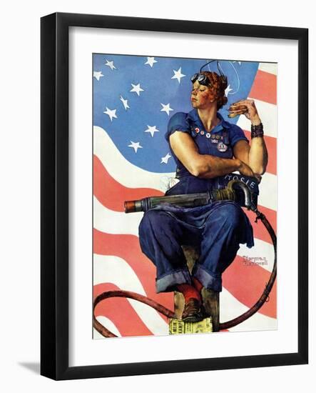 "Rosie the Riveter", May 29,1943-Norman Rockwell-Framed Giclee Print