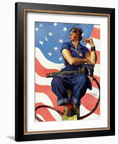 "Rosie the Riveter", May 29,1943-Norman Rockwell-Framed Giclee Print