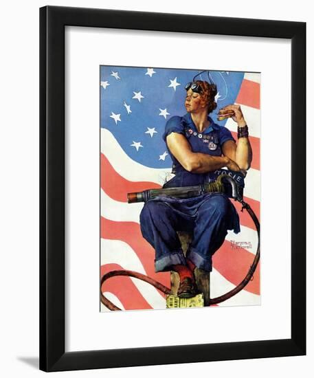 "Rosie the Riveter", May 29,1943-Norman Rockwell-Framed Giclee Print