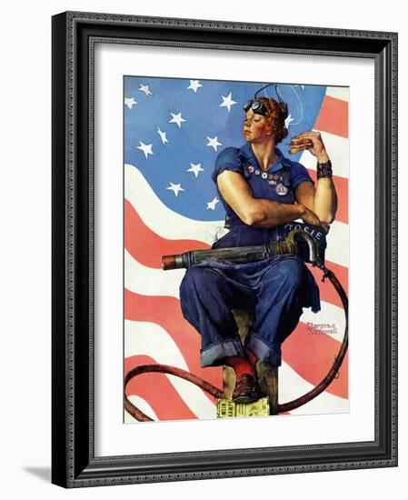 "Rosie the Riveter", May 29,1943-Norman Rockwell-Framed Giclee Print