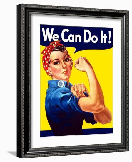 Rosie the Riveter Vintage War Poster from World War Two-Stocktrek Images-Framed Photographic Print