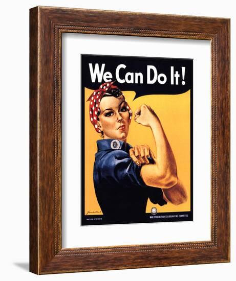 Rosie the Riveter We Can Do It-J^ Howard Miller-Framed Art Print