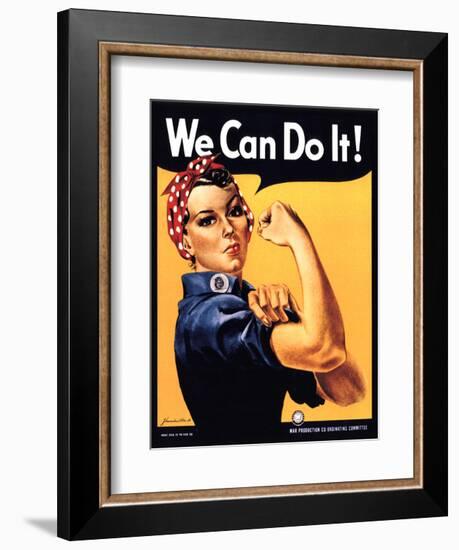 Rosie the Riveter We Can Do It-J^ Howard Miller-Framed Art Print