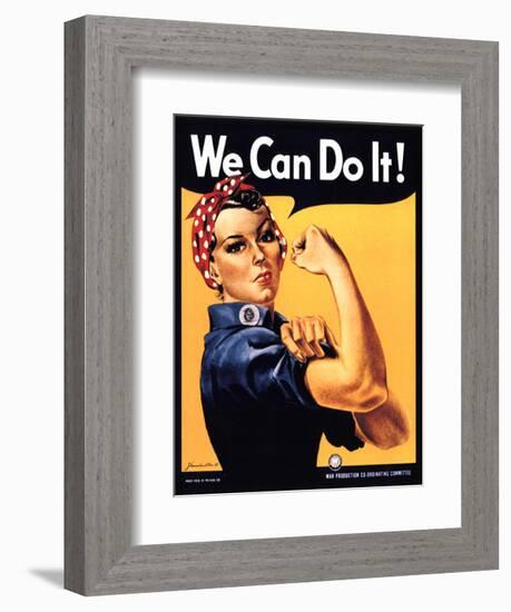 Rosie the Riveter We Can Do It-J^ Howard Miller-Framed Art Print