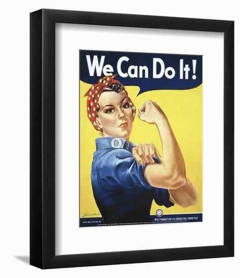 Rosie the Riveter-J^ Howard Miller-Framed Art Print