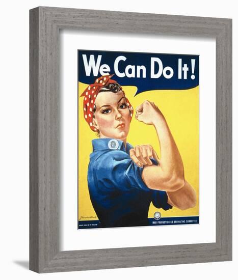 Rosie the Riveter-J Howard Miller-Framed Art Print