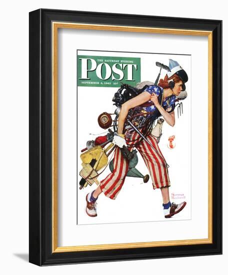 "Rosie to the Rescue" Saturday Evening Post Cover, September 4,1943-Norman Rockwell-Framed Giclee Print