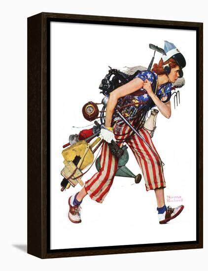 "Rosie to the Rescue", September 4,1943-Norman Rockwell-Framed Premier Image Canvas