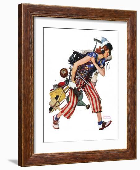 "Rosie to the Rescue", September 4,1943-Norman Rockwell-Framed Giclee Print