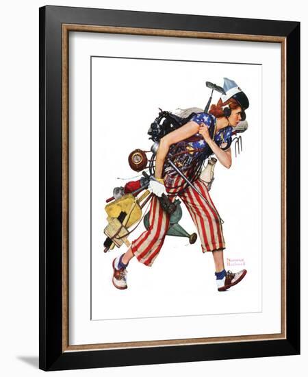 "Rosie to the Rescue", September 4,1943-Norman Rockwell-Framed Giclee Print