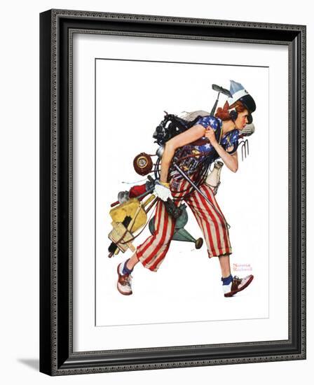 "Rosie to the Rescue", September 4,1943-Norman Rockwell-Framed Giclee Print