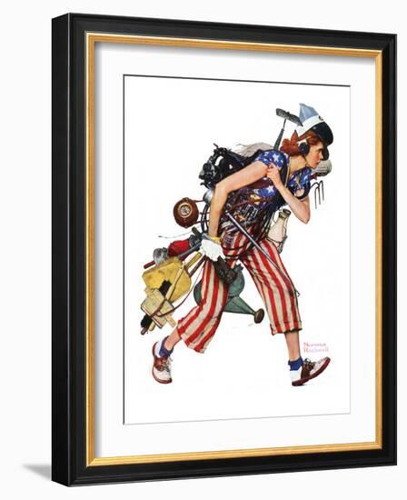 "Rosie to the Rescue", September 4,1943-Norman Rockwell-Framed Giclee Print