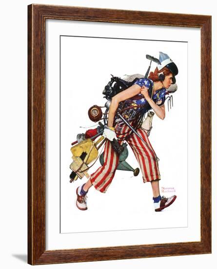 "Rosie to the Rescue", September 4,1943-Norman Rockwell-Framed Giclee Print