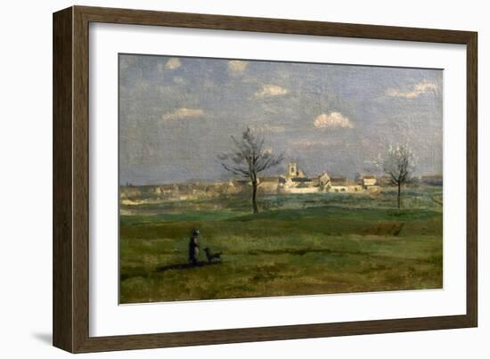 Rosny (Yvelines), Village au printemps-Jean-Baptiste-Camille Corot-Framed Giclee Print