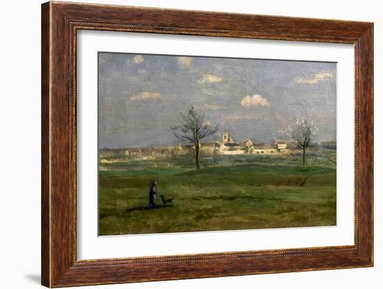 Rosny (Yvelines), Village au printemps-Jean-Baptiste-Camille Corot-Framed Giclee Print