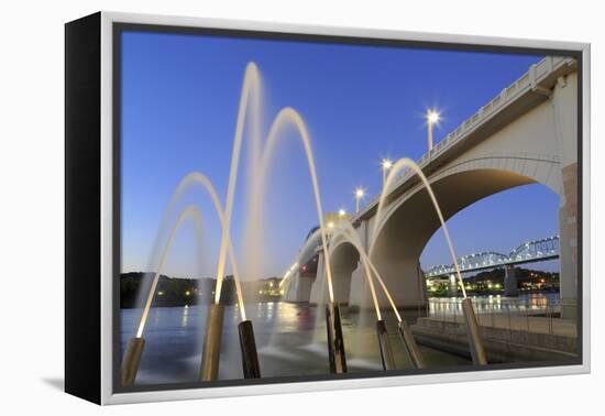 Ross's Landing Fountain and Market Street Bridge, Chattanooga, Tennessee, United States of America-Richard Cummins-Framed Premier Image Canvas
