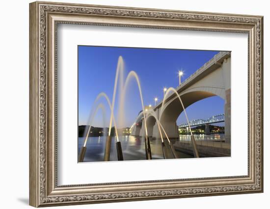 Ross's Landing Fountain and Market Street Bridge, Chattanooga, Tennessee, United States of America-Richard Cummins-Framed Photographic Print