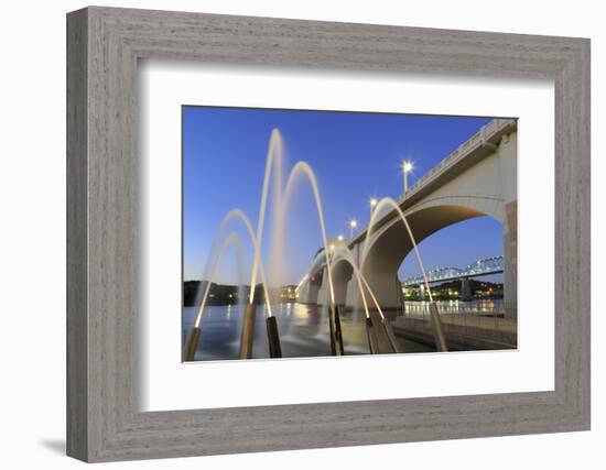 Ross's Landing Fountain and Market Street Bridge, Chattanooga, Tennessee, United States of America-Richard Cummins-Framed Photographic Print