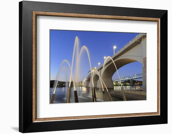 Ross's Landing Fountain and Market Street Bridge, Chattanooga, Tennessee, United States of America-Richard Cummins-Framed Photographic Print