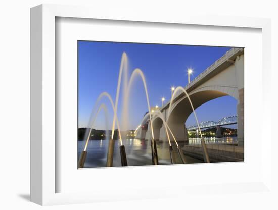 Ross's Landing Fountain and Market Street Bridge, Chattanooga, Tennessee, United States of America-Richard Cummins-Framed Photographic Print