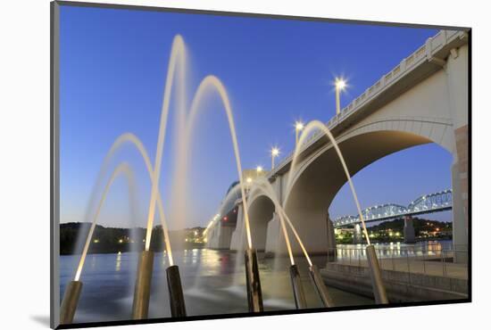 Ross's Landing Fountain and Market Street Bridge, Chattanooga, Tennessee, United States of America-Richard Cummins-Mounted Photographic Print