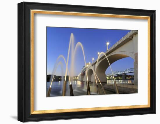 Ross's Landing Fountain and Market Street Bridge, Chattanooga, Tennessee, United States of America-Richard Cummins-Framed Photographic Print